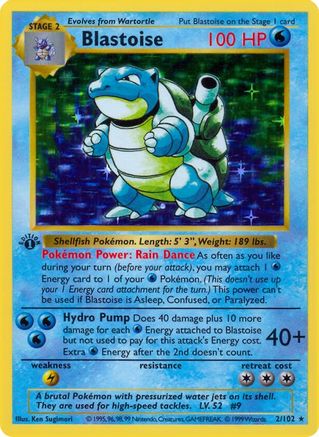 Blastoise - Unlimited Holofoil Base Set Shadowless - Holo Rare
