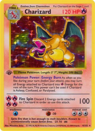 Charizard - Unlimited Holofoil Base Set Shadowless - Holo Rare