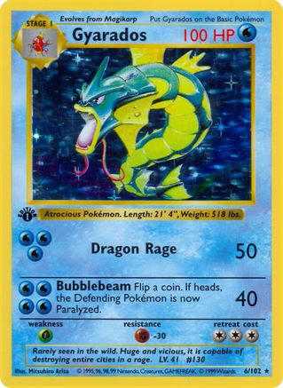 Gyarados - Unlimited Holofoil Base Set Shadowless - Holo Rare