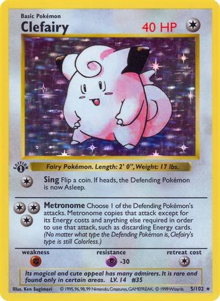 Clefairy - Unlimited Holofoil Base Set Shadowless - Holo Rare