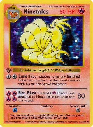 Ninetales/102 - Unlimited Holofoil Base Set Shadowless - Holo Rare