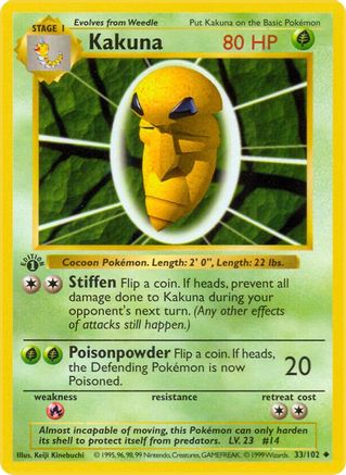 Kakuna 033 - Unlimited Base Set Shadowless - Uncommon
