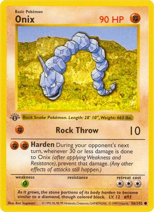 Onix 056 - Unlimited Base Set Shadowless - Common