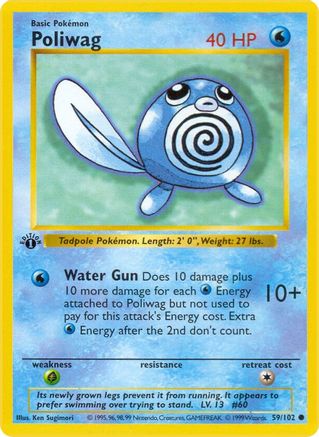 Poliwag 059 - Unlimited Base Set Shadowless - Common
