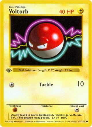 Voltorb 067 - Unlimited Base Set Shadowless - Common