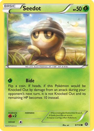 Seedot 009/114 - Reverse Holofoil XY Steam Siege - Common