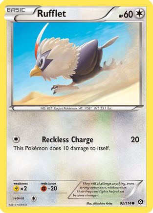 Rufflet 092/114  - Reverse Holofoil XY  Steam Siege - Common