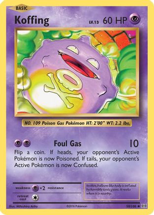 Koffing 050/108 - Reverse Holofoil XY Evolutions - Uncommon