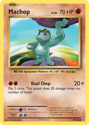 Machop 057/108 - Reverse Holofoil XY Evolutions - Common