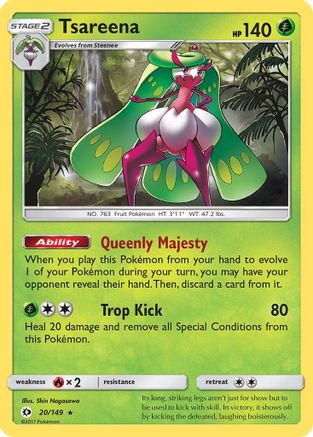 Tsareena 020 - Reverse Holofoil SM Base Set - Holo Rare