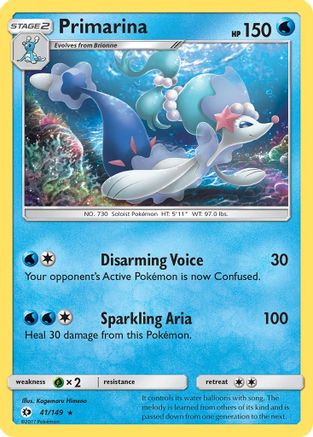 Primarina 041 - Reverse Holofoil SM Base Set - Rare