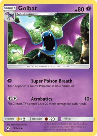 Golbat 055/149 - Reverse Holofoil SM Base Set - Uncommon