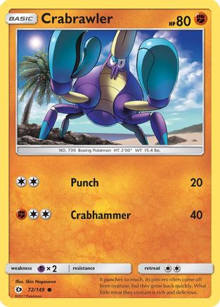 Crabrawler 072/149 - Reverse Holofoil SM Base Set - Common