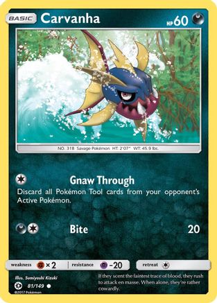 Carvanha 081/149 - Reverse Holofoil SM Base Set - Common