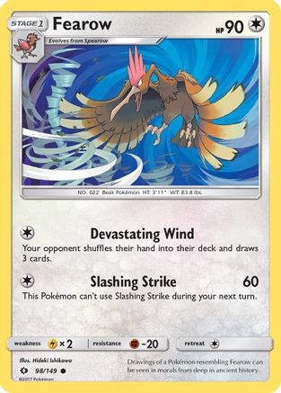 Fearow 098 - Reverse Holofoil SM Base Set - Common
