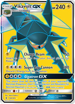 Vikavolt GX (Full Art) 134 - Holofoil SM Guardians Rising - Ultra Rare