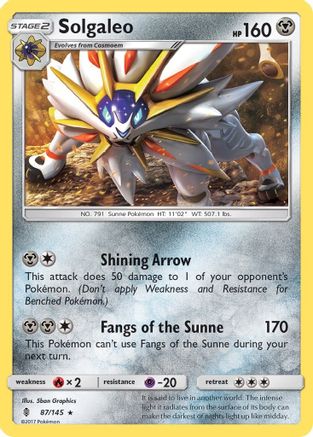 Solgaleo 087 - Reverse Holofoil SM Guardians Rising - Rare