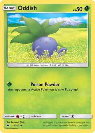Oddish 004 - Reverse Holofoil SM Burning Shadows - Common