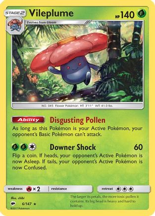 Vileplume 006/147 - Reverse Holofoil SM Burning Shadows - Holo Rare
