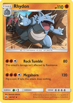 Rhydon 066 SM Burning Shadows - Uncommon