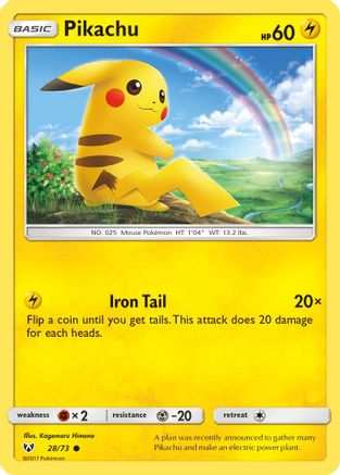 Pikachu 028/73  Shining Legends - Common