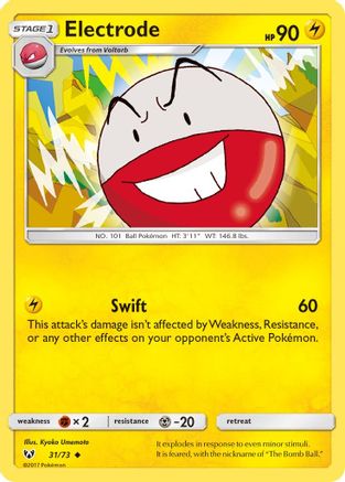 Electrode 031/73 - Reverse Holofoil Shining Legends - Uncommon