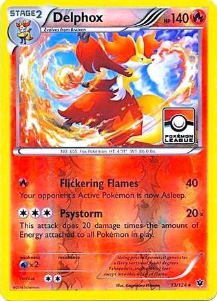 Delphox - 13/124 (Pokemon League)/124 - Reverse Holofoil League & Championship Cards - Promo