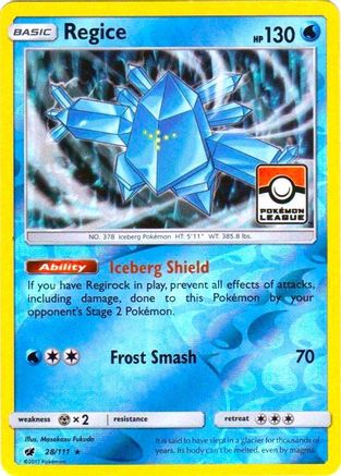 Regice (Pokemon League) 028/111 - Reverse Holofoil League & Championship Cards - Promo
