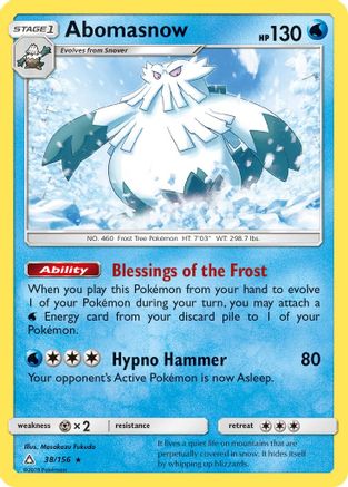Abomasnow 038 - Reverse Holofoil SM Ultra Prism - Rare