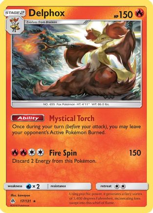 Delphox 017/131 - Holofoil SM Forbidden Light - Holo Rare