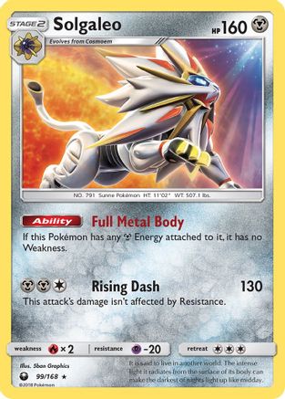 Solgaleo/168 - Holofoil SM Celestial Storm - Holo Rare