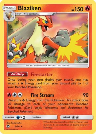 Blaziken 006/70 - Holofoil Dragon Majesty - Holo Rare