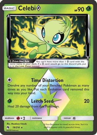 Celebi Prism Star 019/214 - Holofoil SM Lost Thunder - Prism Rare