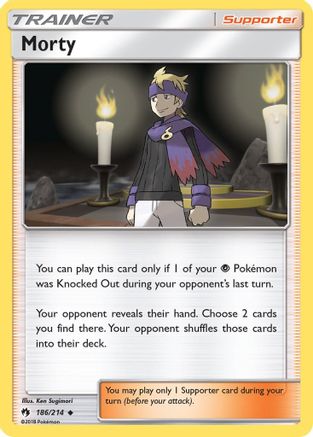 Morty 186 - Reverse Holofoil SM Lost Thunder - Uncommon