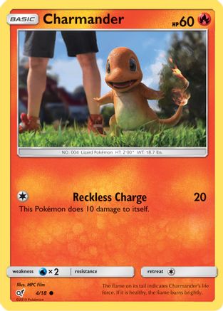Charmander (Holo Common) 004/18 - Holofoil Detective Pikachu - Common
