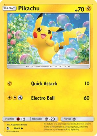 Pikachu 019/68  Hidden Fates - Common