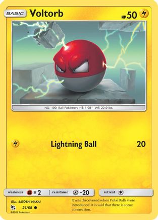 Voltorb 021/68 - Reverse Holofoil Hidden Fates - Common