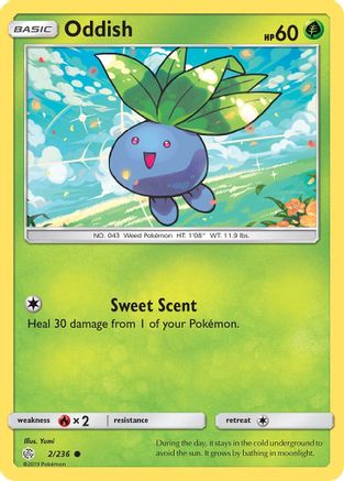 Oddish 002 - Reverse Holofoil SM Cosmic Eclipse - Common