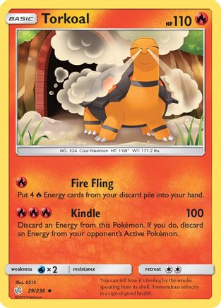 Torkoal/236 - Reverse Holofoil SM Cosmic Eclipse - Uncommon