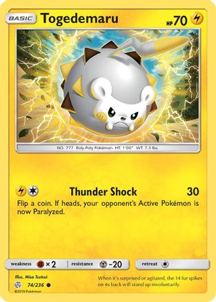 Togedemaru - 74/236/236 SM Cosmic Eclipse - Common