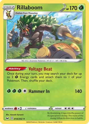 Rillaboom (014) (014) 014 - Holofoil SWSH01 Sword & Shield Base Set - Holo Rare