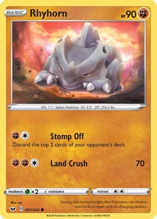 Rhyhorn (097) (097) 097 SWSH01 Sword & Shield Base Set - Common
