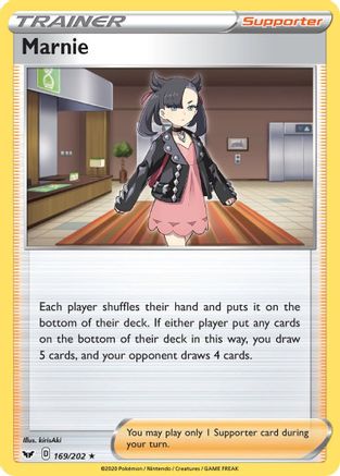 Marnie 169 - Reverse Holofoil SWSH01 Sword & Shield Base Set - Holo Rare