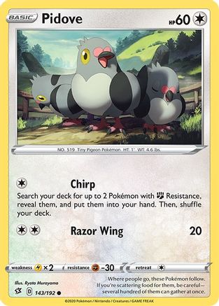 Pidove 143 - Reverse Holofoil SWSH02 Rebel Clash - Common