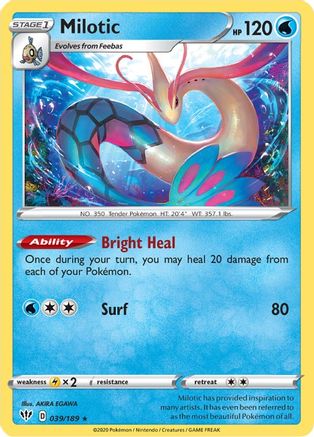 Milotic 039 - Reverse Holofoil SWSH03 Darkness Ablaze - Holo Rare