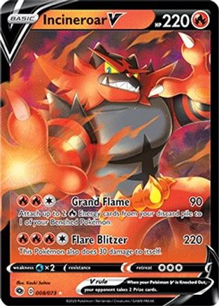 Incineroar V 008/73 - Holofoil Champions Path - Ultra Rare