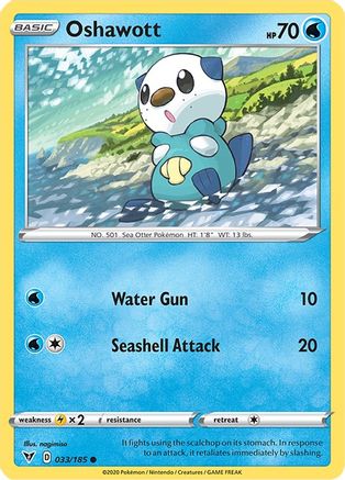 Oshawott 033/185 - Reverse Holofoil SWSH04 Vivid Voltage - Common