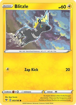 Blitzle 053 - Reverse Holofoil SWSH04 Vivid Voltage - Common