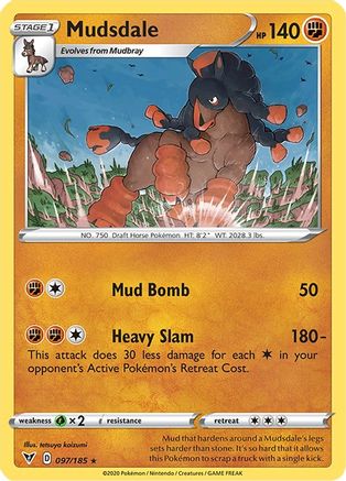 Mudsdale 097/185 - Reverse Holofoil SWSH04 Vivid Voltage - Rare