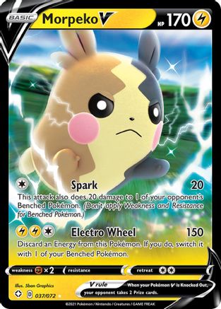 Morpeko V 037/072 - Holofoil Shining Fates - Ultra Rare